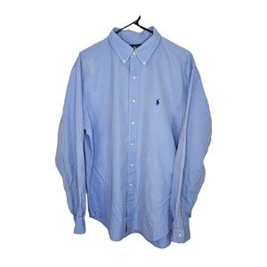 Ralph Lauren Polo Blue Button Down XL Mens Shirt Dress Pony Classic Fit Read Des